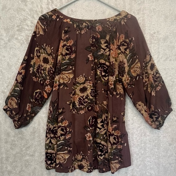 World Market Autumn Muted Colors Floral Blouse Sz M - Picture 10 of 15